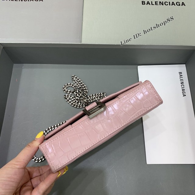 Balenciaga專櫃爆款鱷魚紋迷你女士肩背包 巴黎世家沙漏鏈條斜挎包 fyj1857